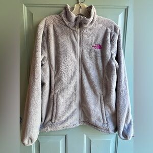 The North Face Women’s Gray/Pink Fleece Jacket-Large